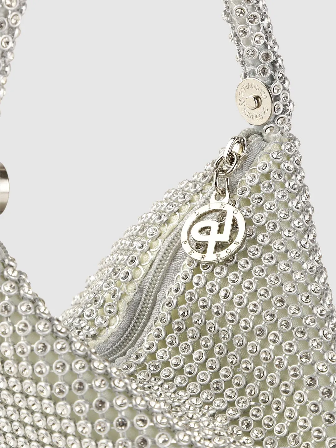 Lino Perros Silver-Toned Embellished Potli Clutch