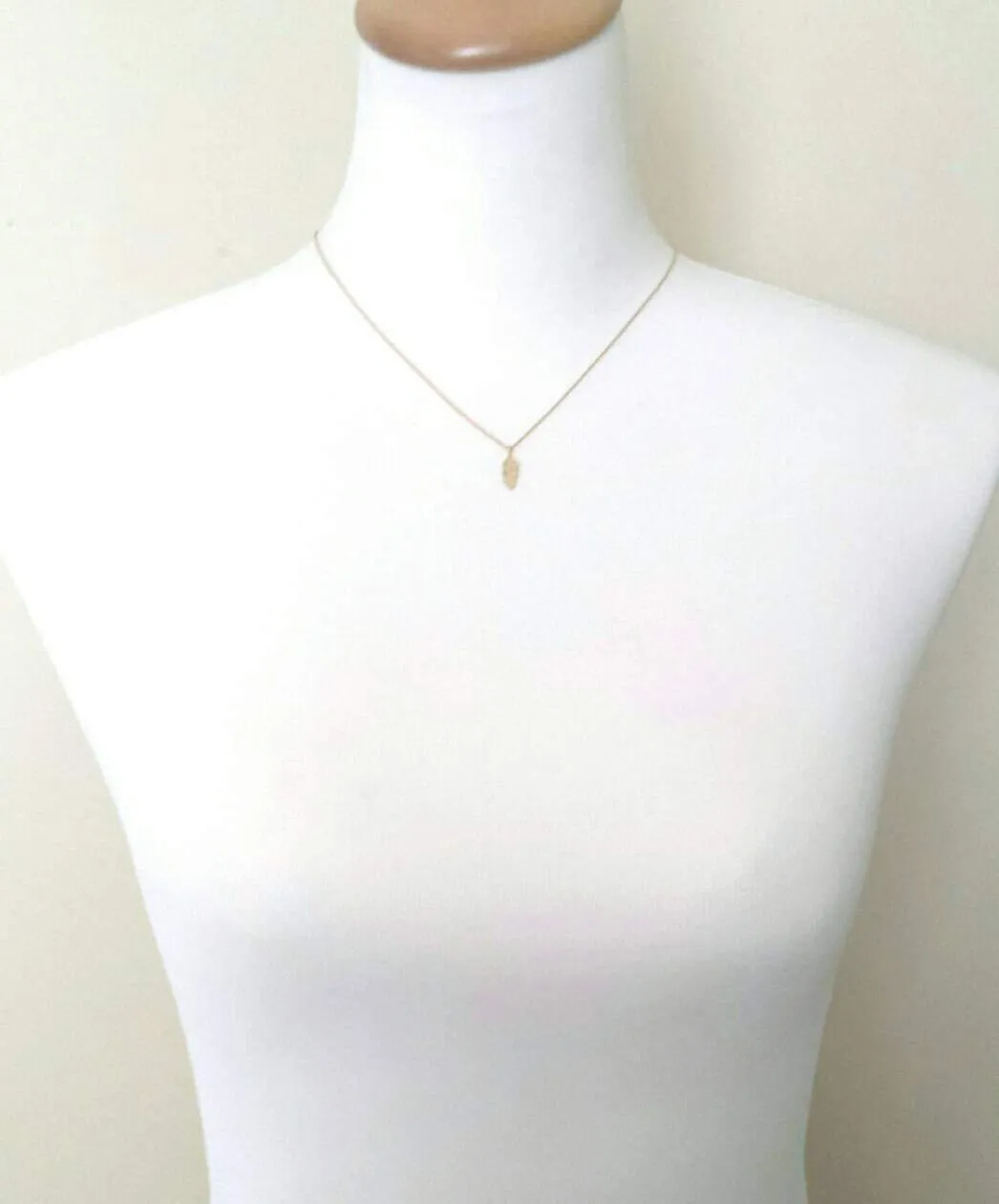 Little Feather Necklace - gold small pendant symbol charm - simple minimalist delicate fine chain - symbolic tiny bird plume - petite leaf