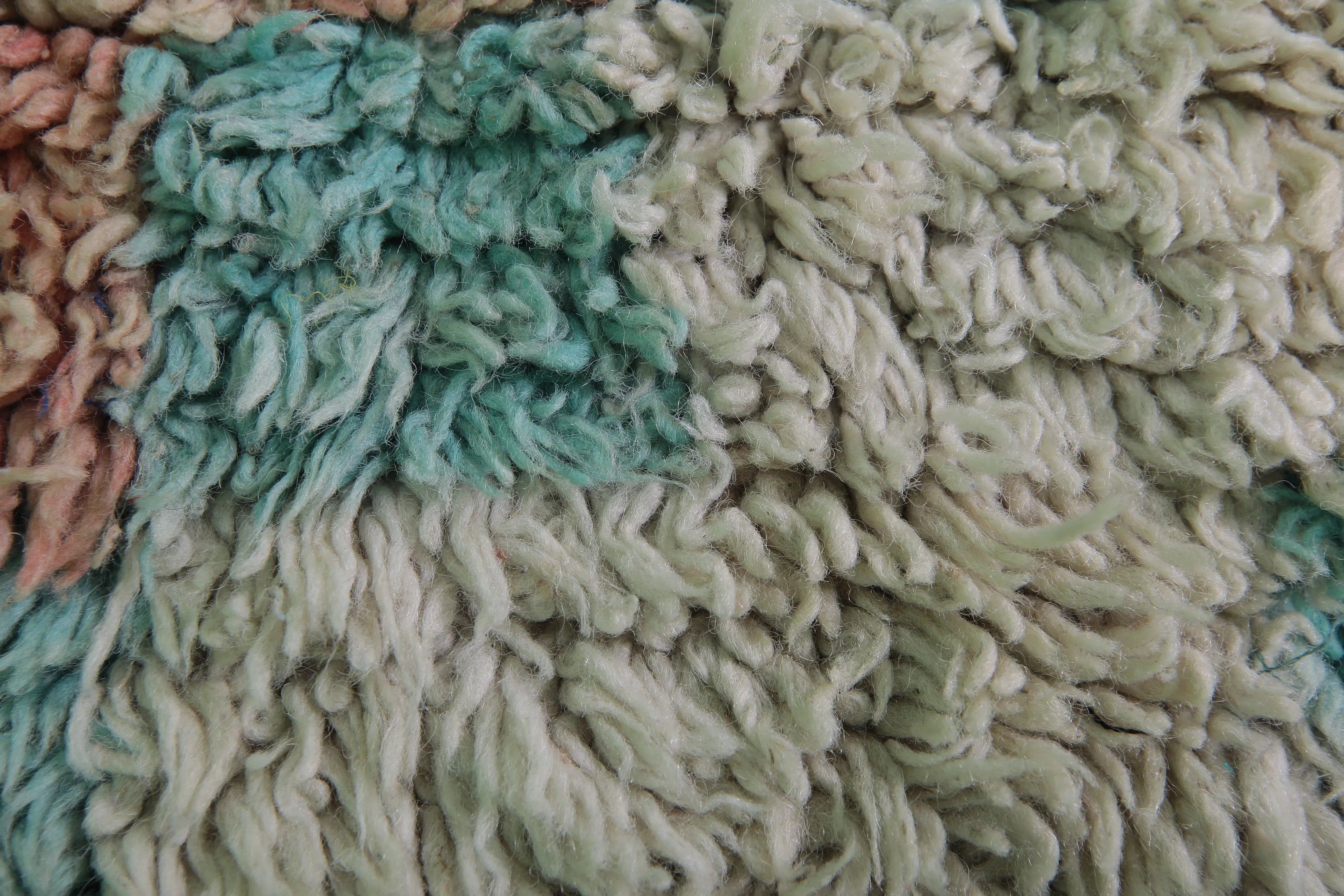 Long Colorful Moroccan rug shag 2.7 X 7.5 Feet