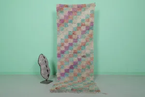 Long Colorful Moroccan rug shag 2.7 X 7.5 Feet