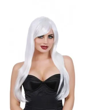 Long Layered Wig - White
