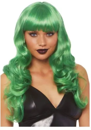 Long Wavy Bag Wig - Green