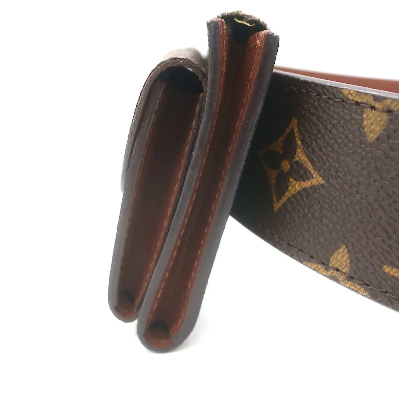 Louis Vuitton Ceinture Pochette Duo Belt Bag Brown Monogram Canvas Size 32 NEW