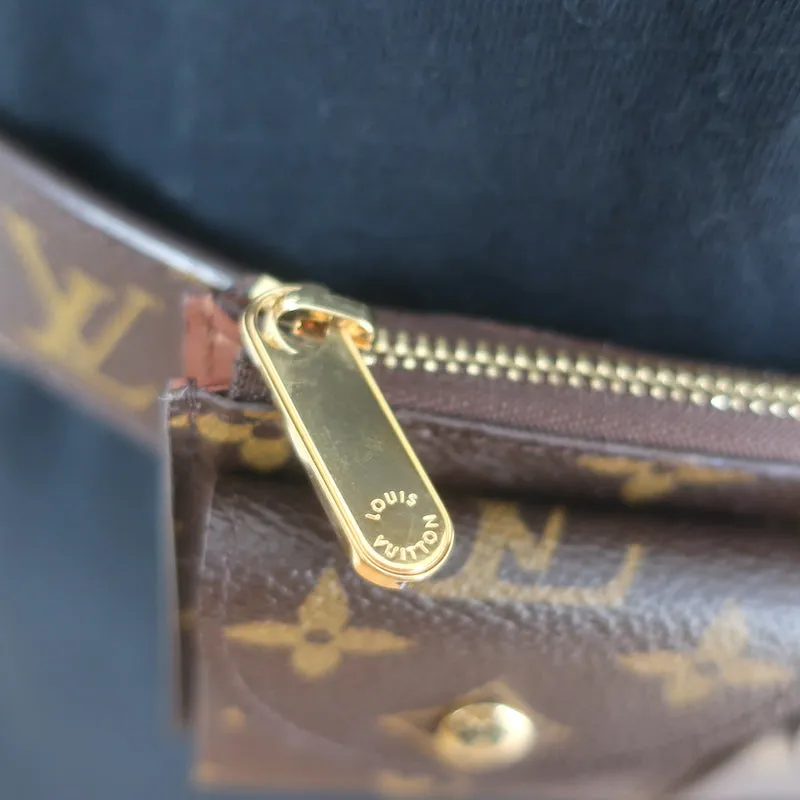 Louis Vuitton Ceinture Pochette Duo Belt Bag Brown Monogram Canvas Size 32 NEW