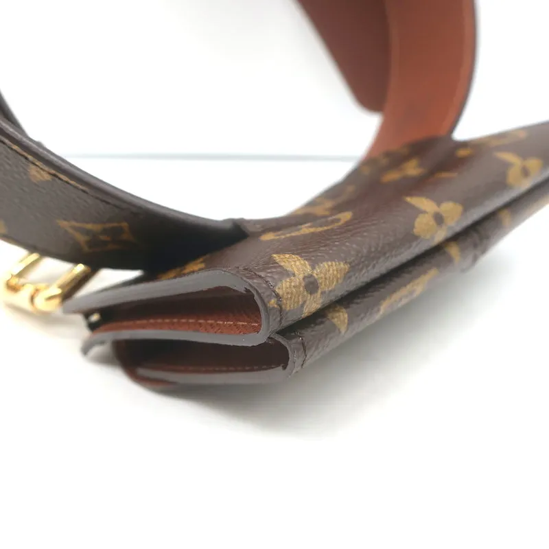 Louis Vuitton Ceinture Pochette Duo Belt Bag Brown Monogram Canvas Size 32 NEW