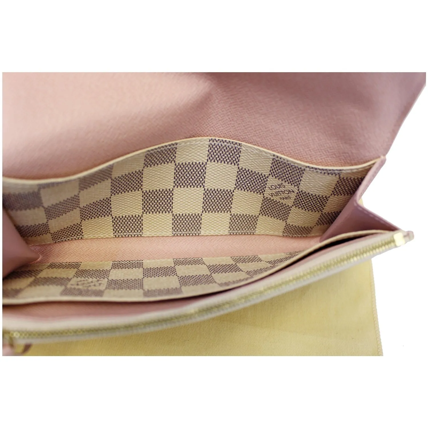 LOUIS VUITTON Emilie Damier Azur Wallet Rose Ballerine