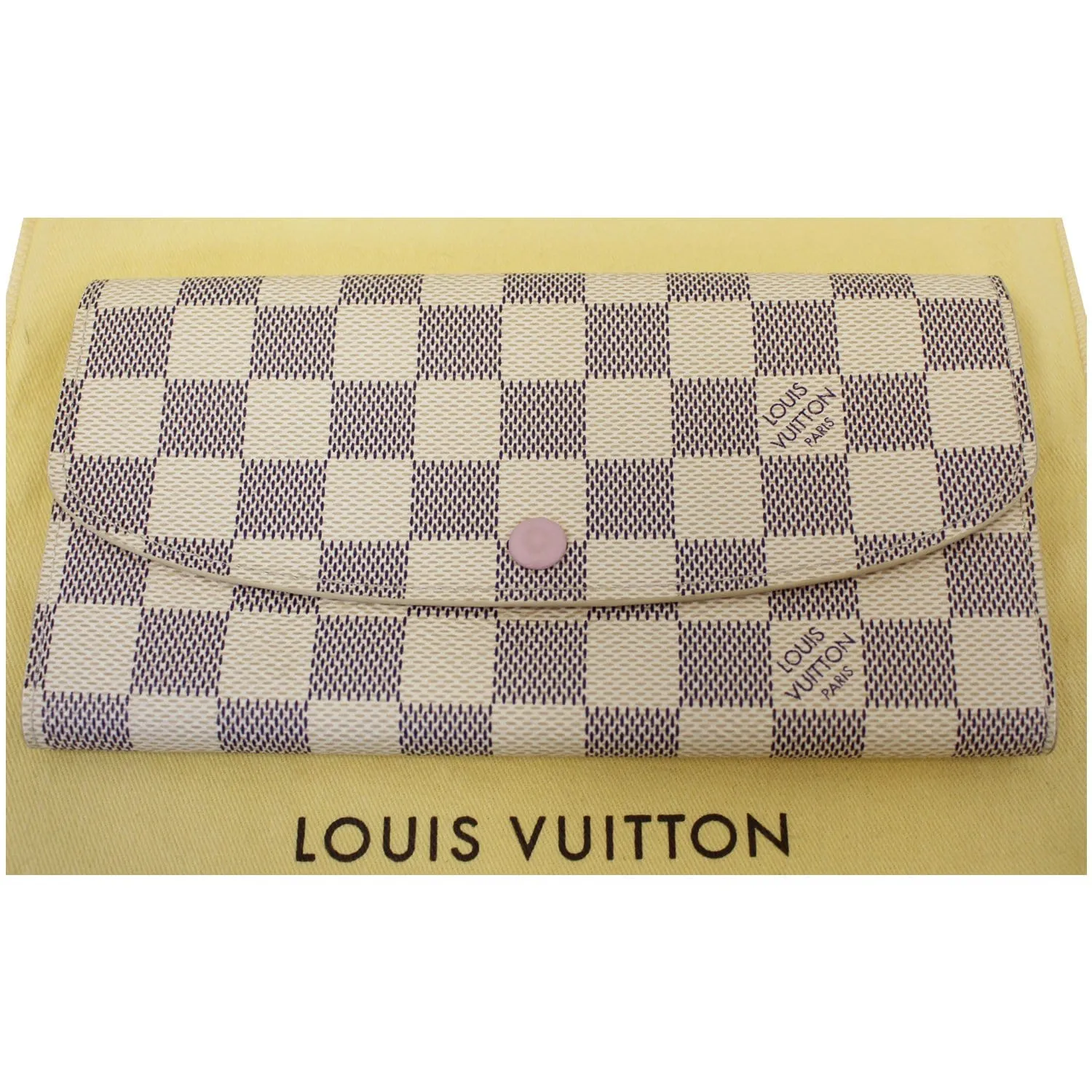 LOUIS VUITTON Emilie Damier Azur Wallet Rose Ballerine