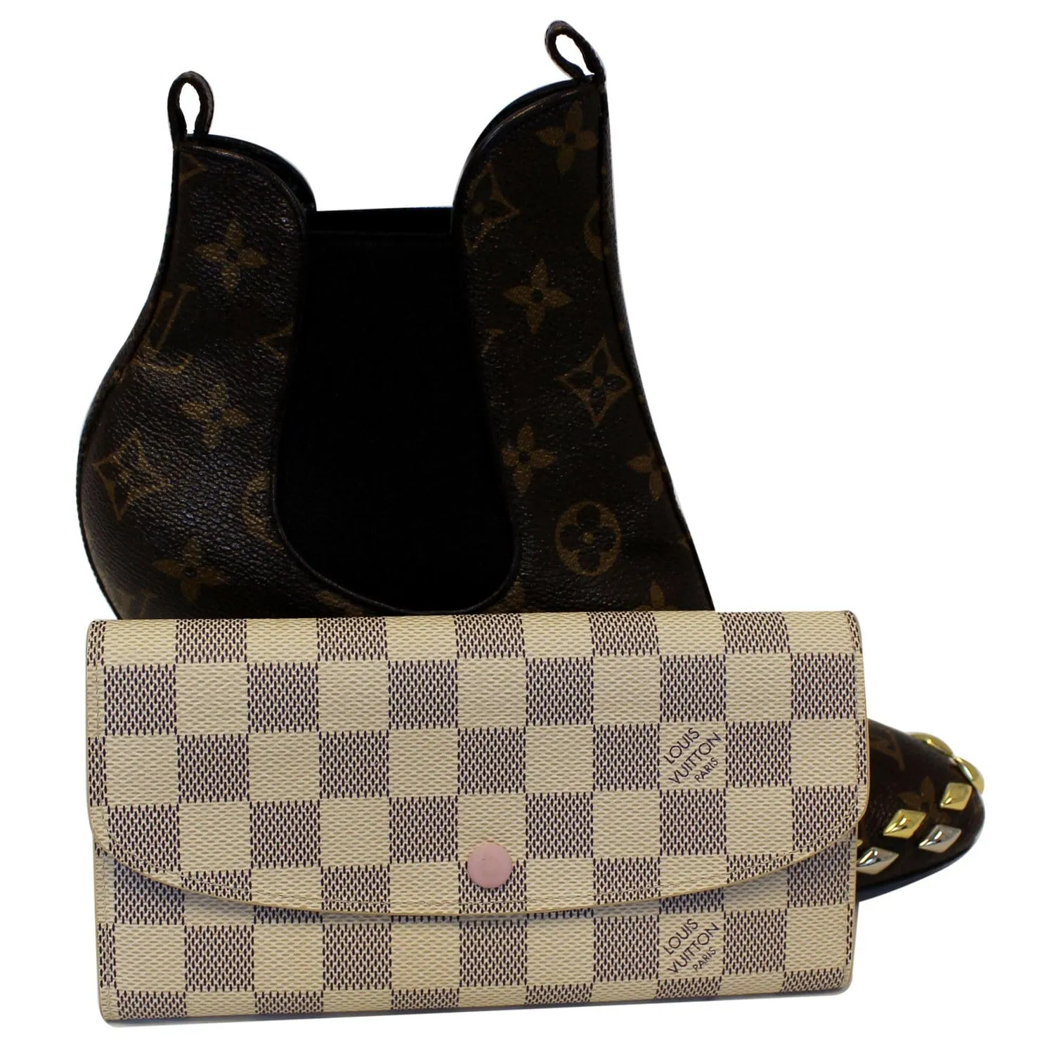 LOUIS VUITTON Emilie Damier Azur Wallet Rose Ballerine