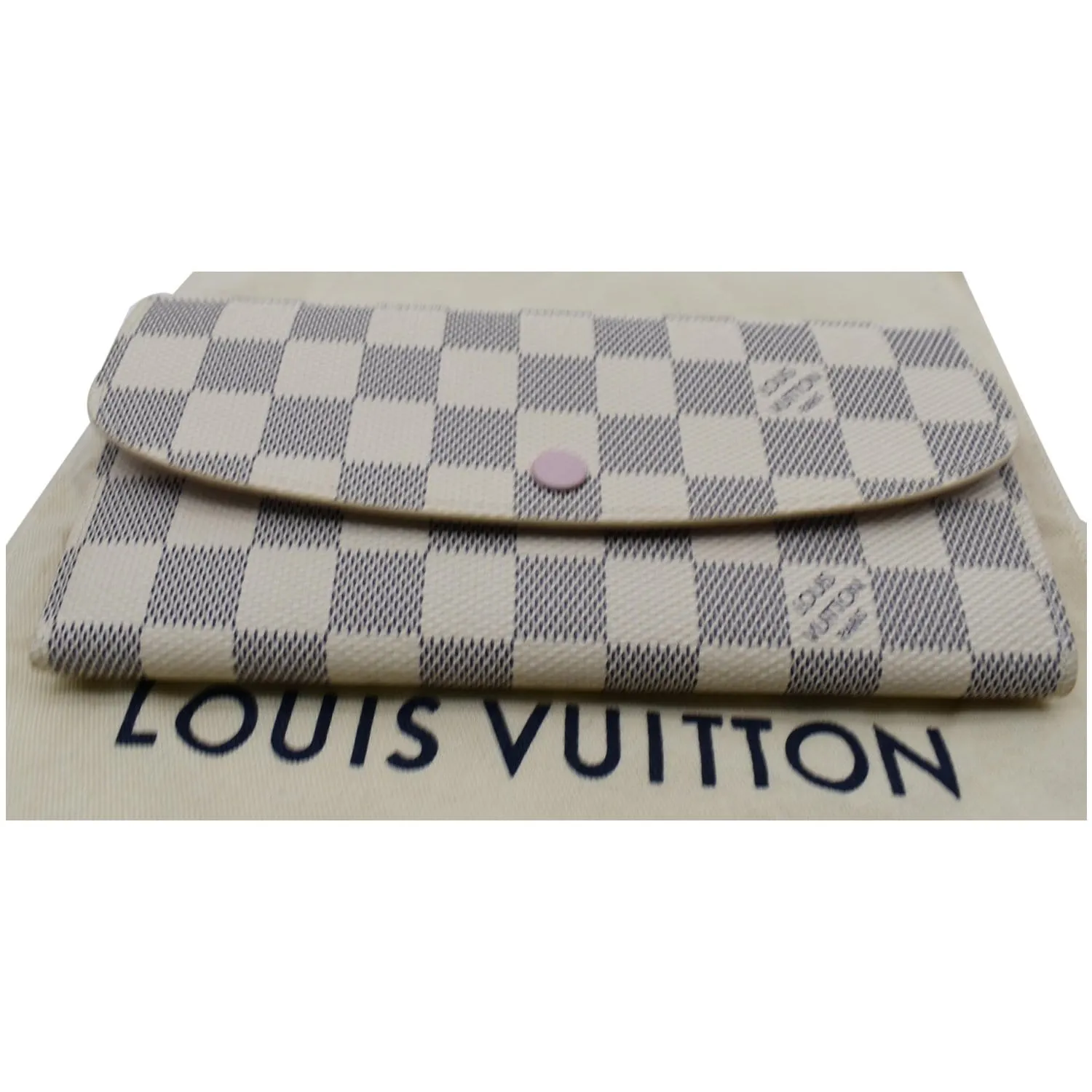 LOUIS VUITTON Emilie Damier Azur Wallet White