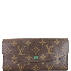 LOUIS VUITTON Emilie Monogram Canvas Wallet Brown