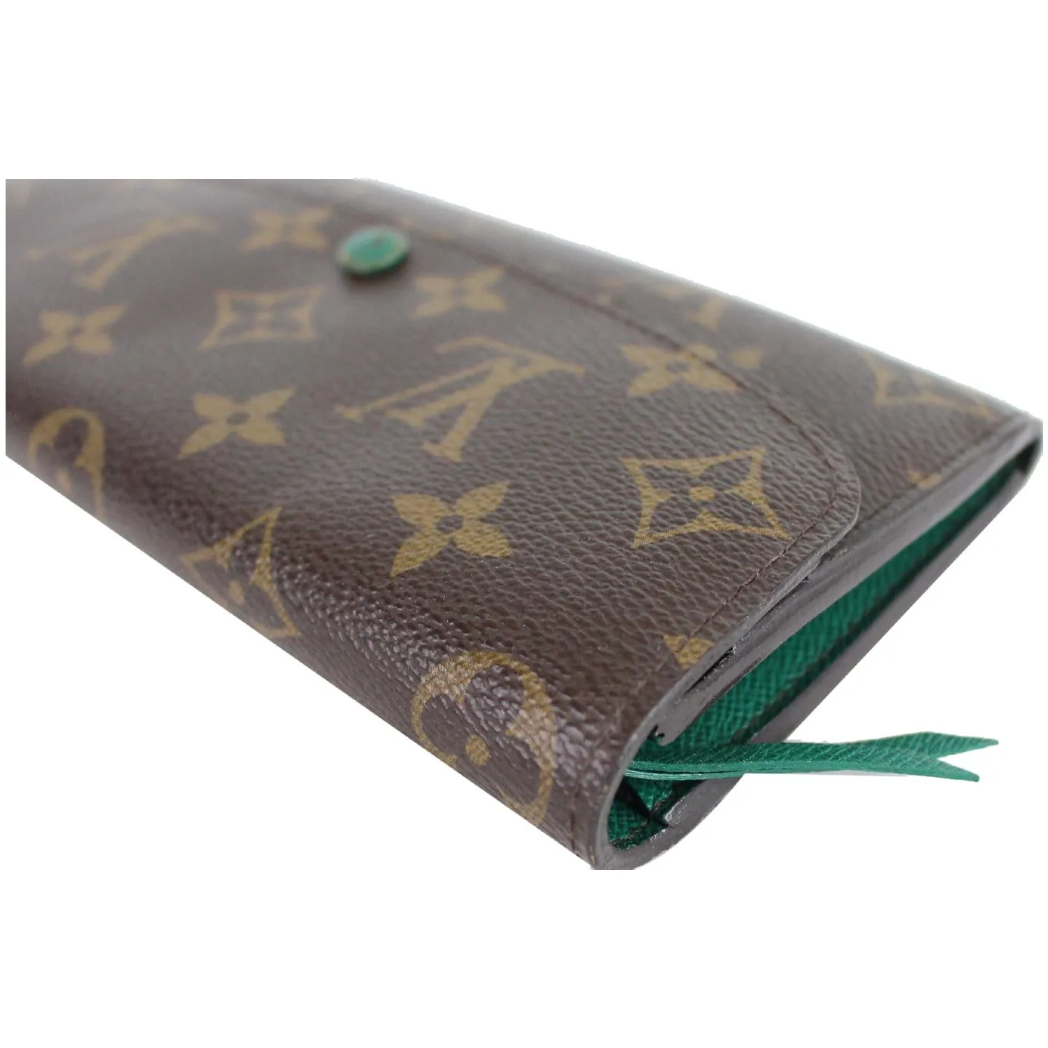 LOUIS VUITTON Emilie Monogram Canvas Wallet Brown