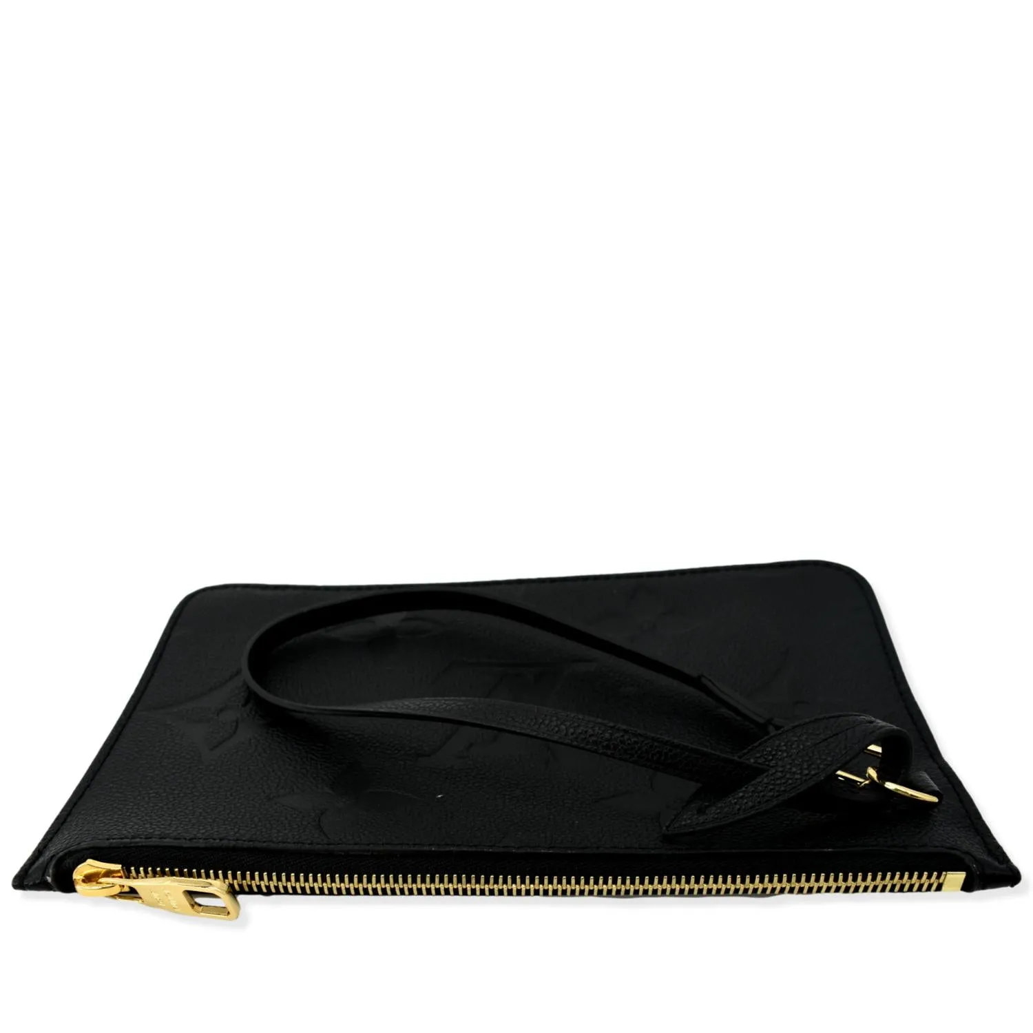 LOUIS VUITTON Empreinte Monogram Neverfull MM Pochette Wristlet Pouch Black