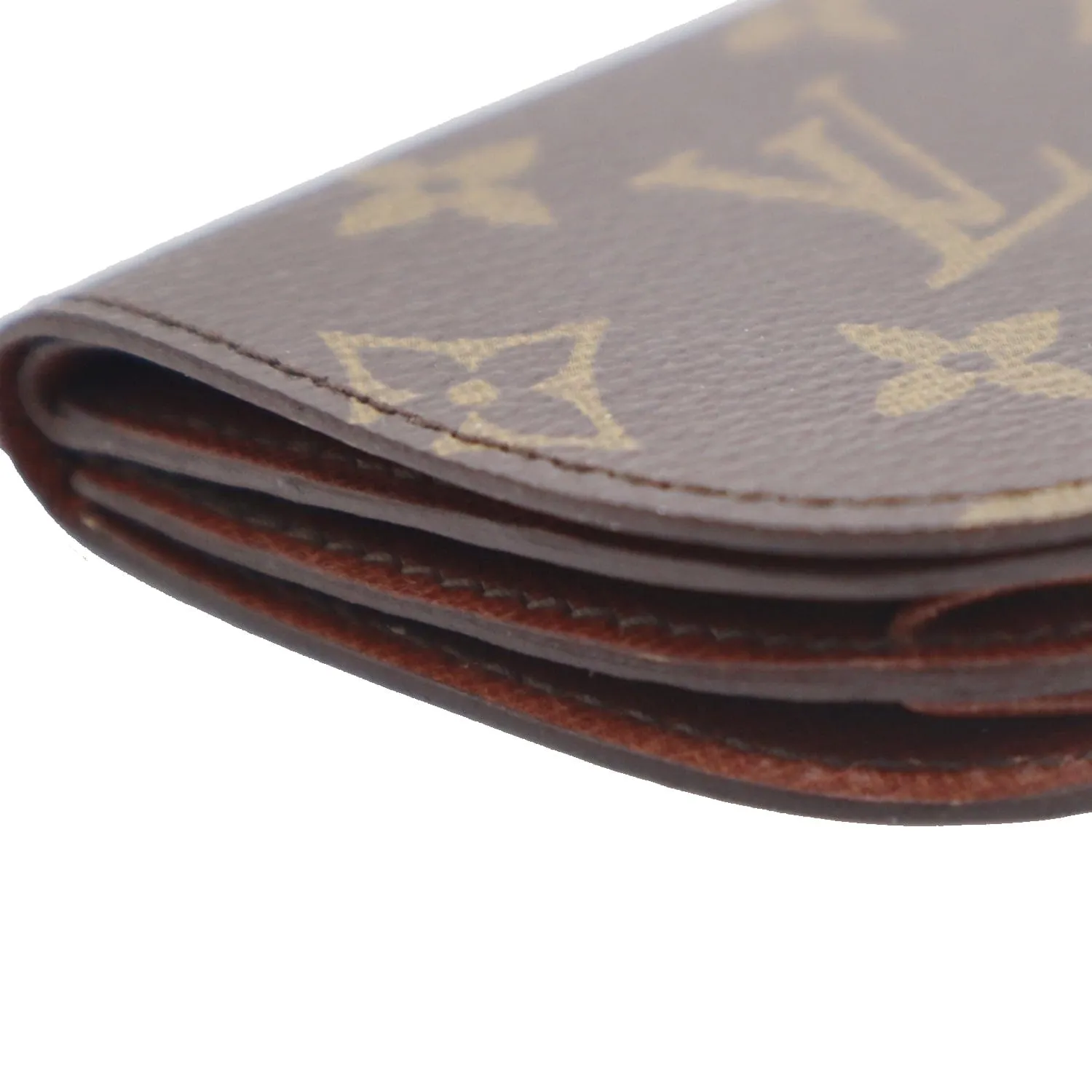 LOUIS VUITTON Monogram Canvas Porte Monnaie Gousset Coin Purse Brown