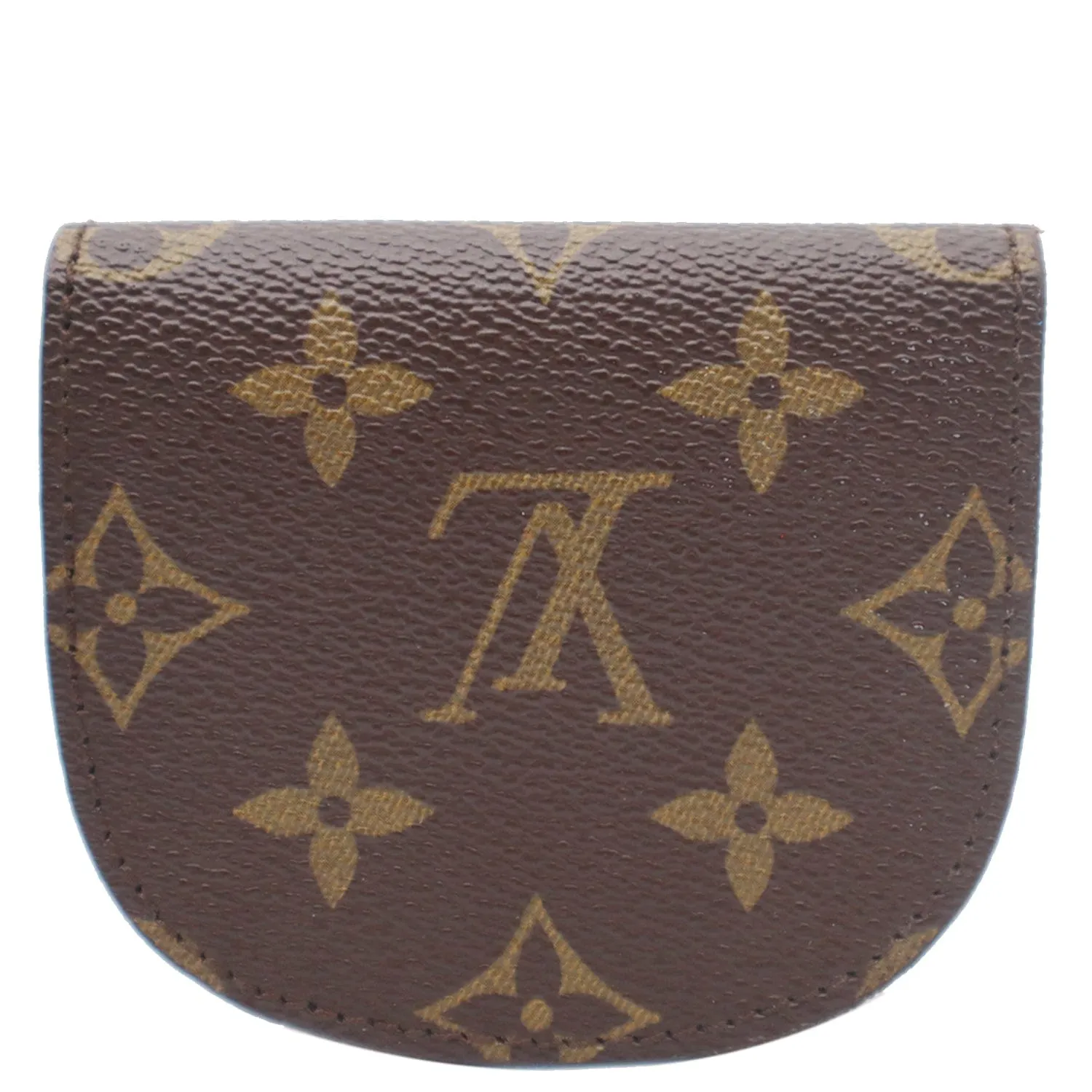 LOUIS VUITTON Monogram Canvas Porte Monnaie Gousset Coin Purse Brown