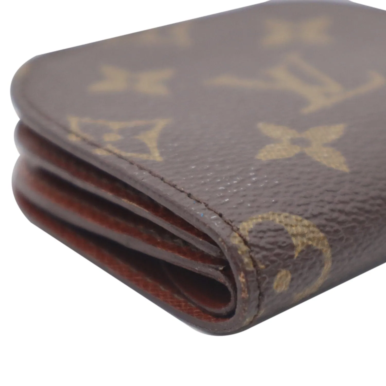 LOUIS VUITTON Monogram Canvas Porte Monnaie Gousset Coin Purse Brown