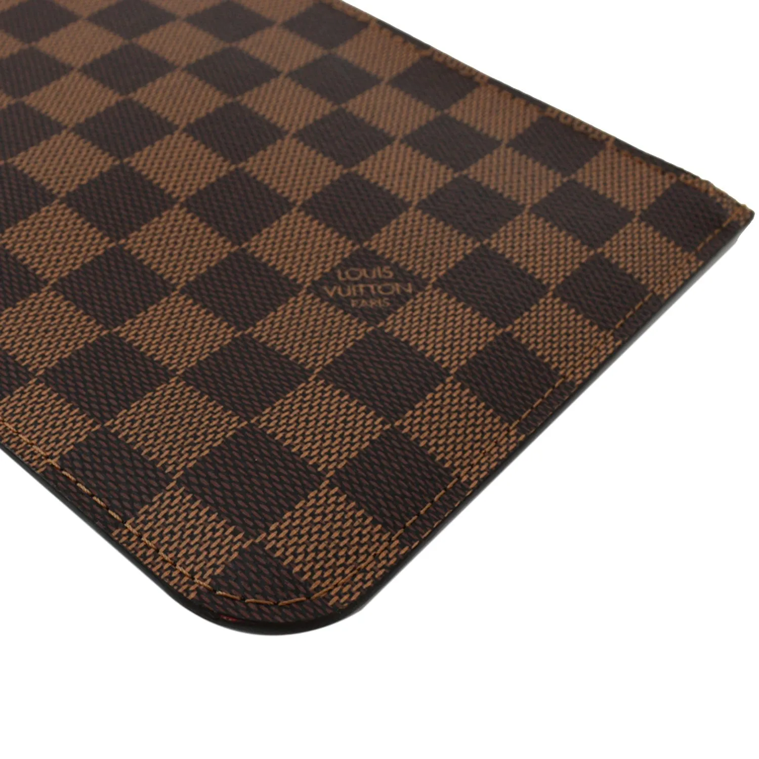 LOUIS VUITTON Neverfull MM Damier Ebene Pochette Wristlet Pouch Brown