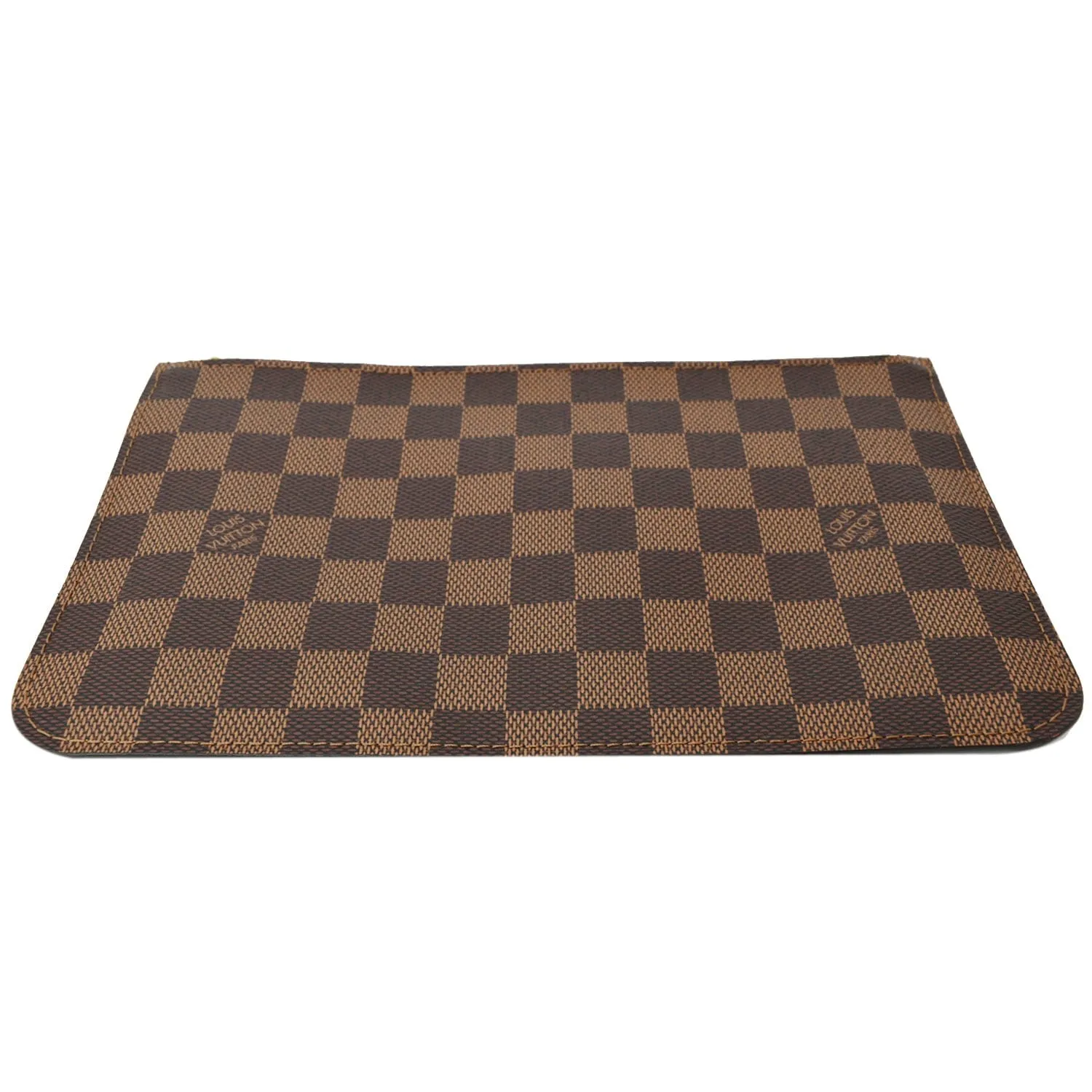 LOUIS VUITTON Neverfull MM Damier Ebene Pochette Wristlet Pouch Brown