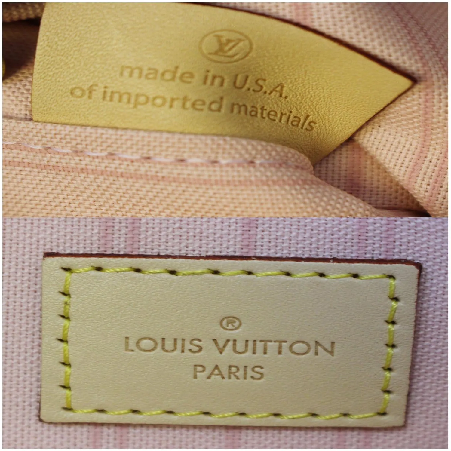 LOUIS VUITTON Pochette Wristlet Pouch Damier Azur Neverfull Rose Ballerine