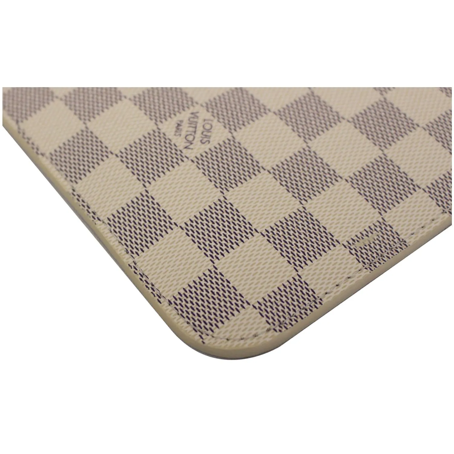 LOUIS VUITTON Pochette Wristlet Pouch Damier Azur Neverfull Rose Ballerine
