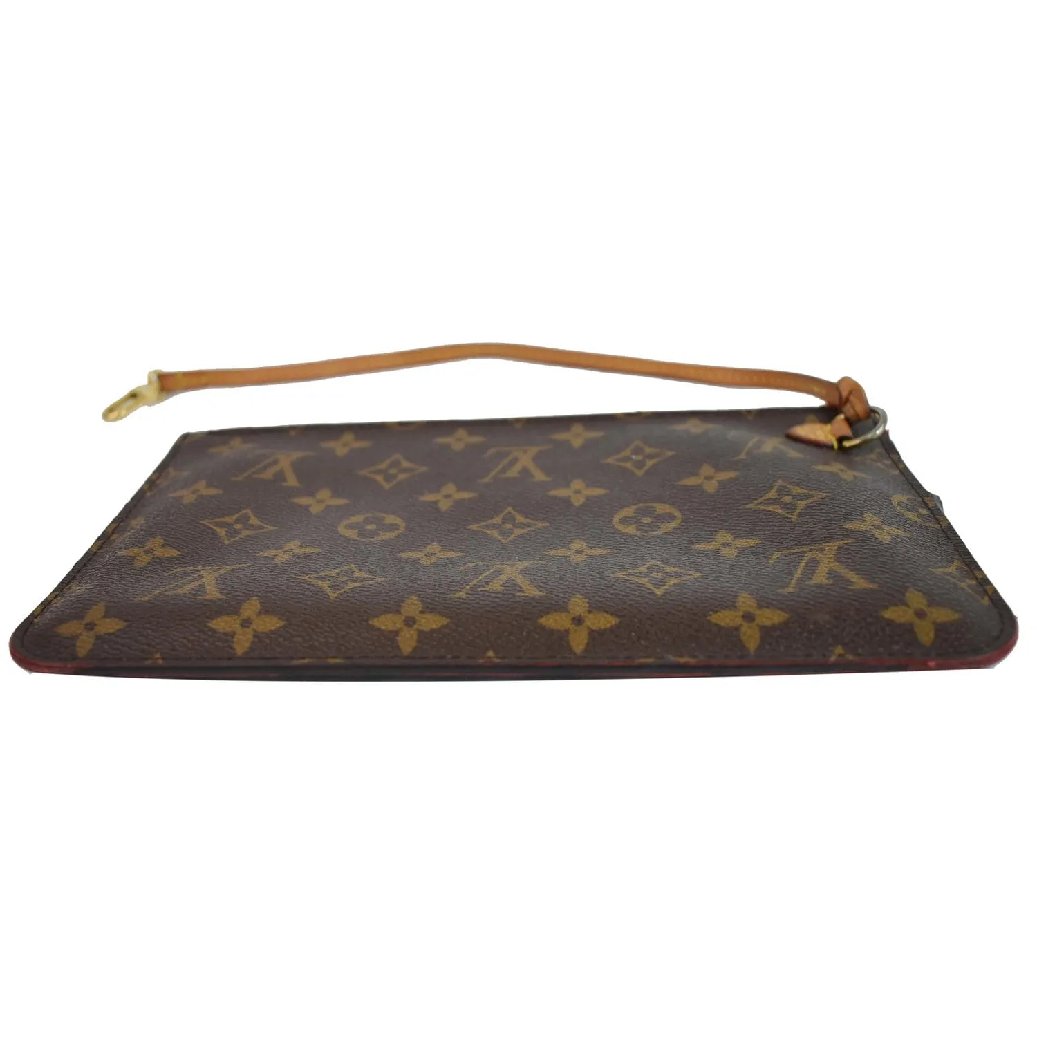 LOUIS VUITTON Pochette Wristlet Pouch Monogram Canvas Neverfull MM Brown