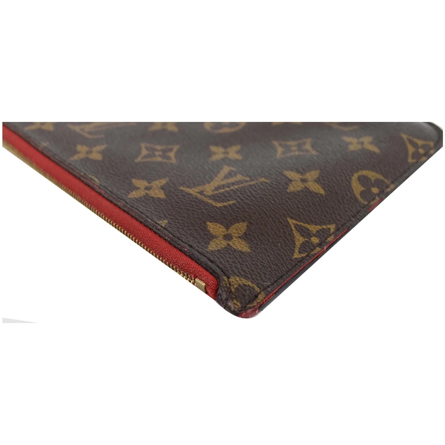 LOUIS VUITTON Pochette Wristlet Pouch Monogram Canvas Neverfull MM Brown