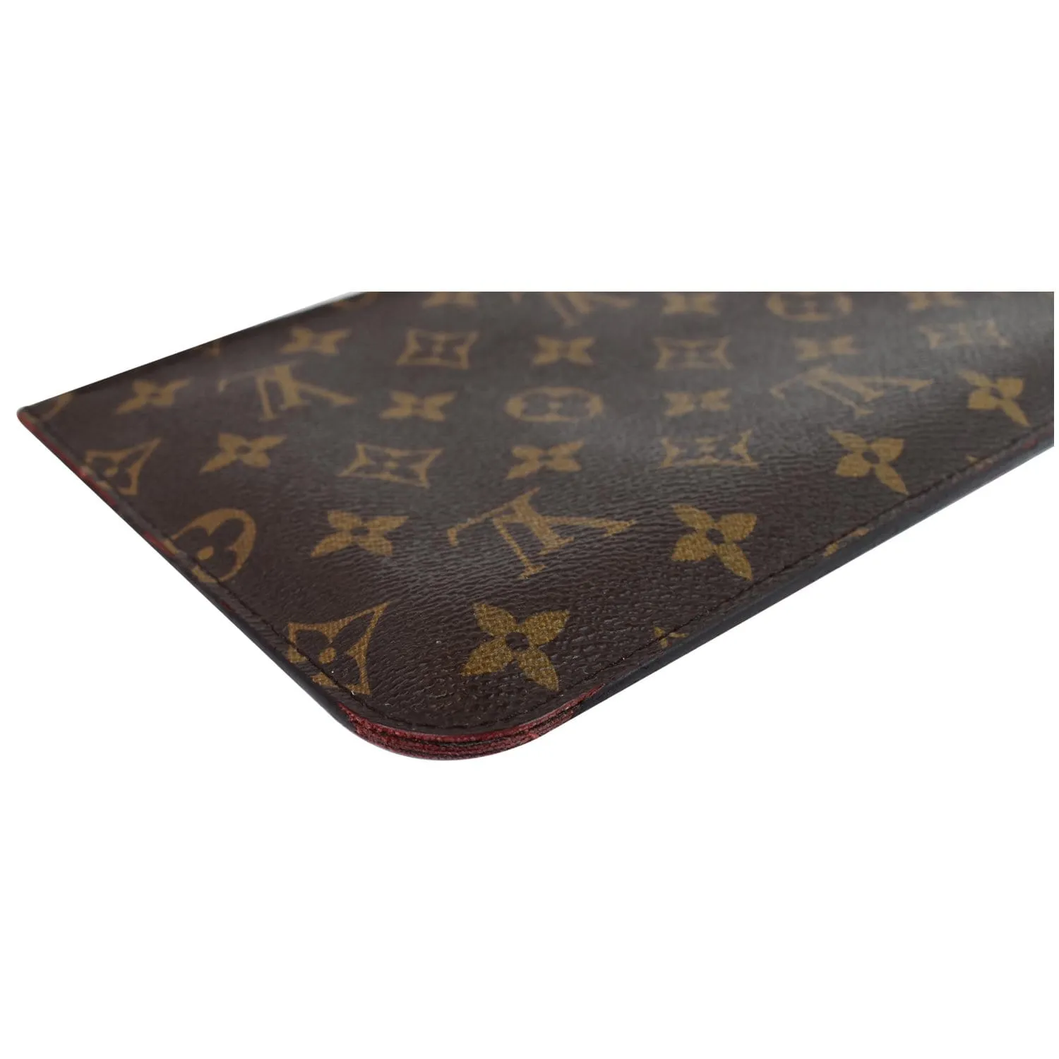 LOUIS VUITTON Pochette Wristlet Pouch Monogram Canvas Neverfull MM Brown