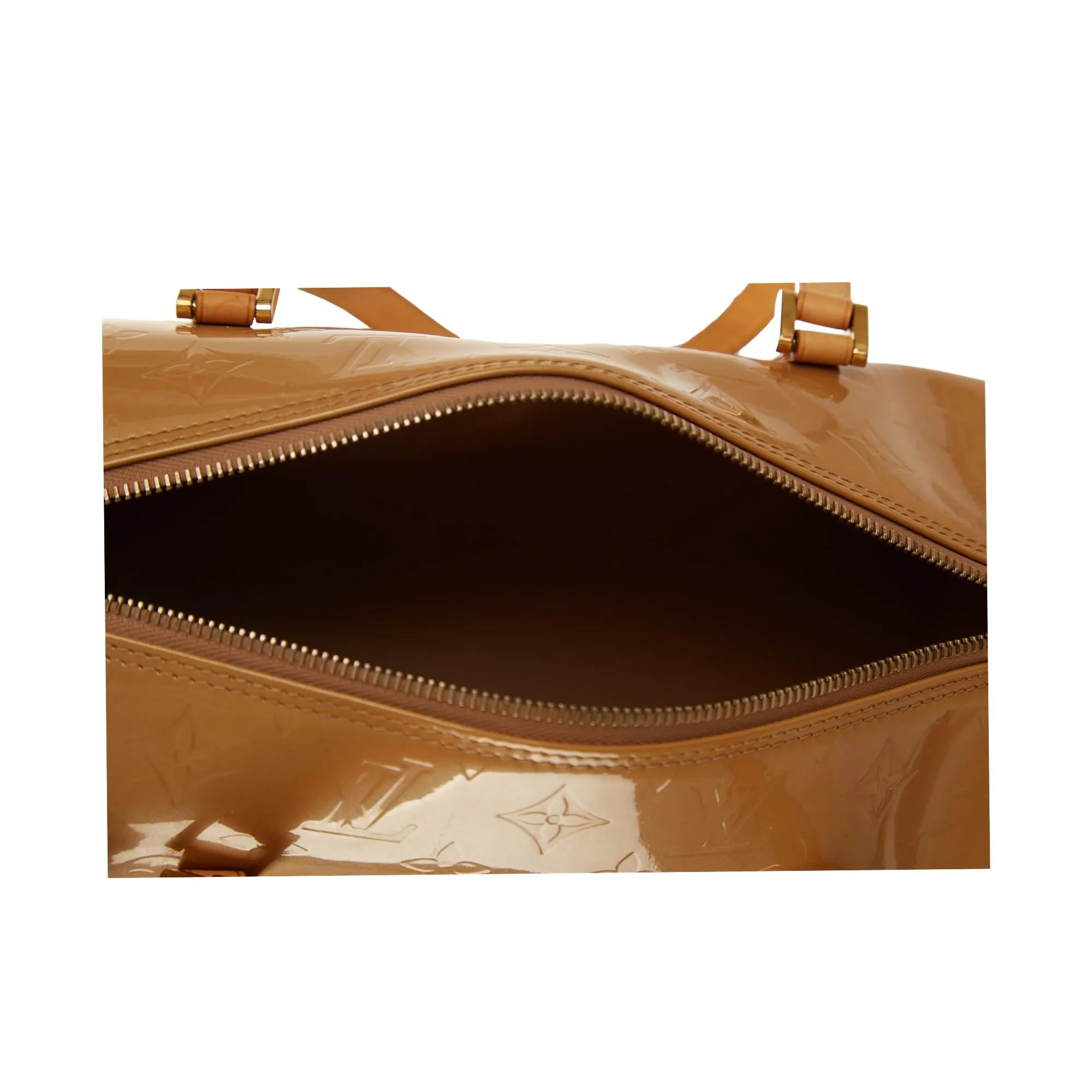 Louis Vuitton Tan Monogram Vernis Cylinder Bag