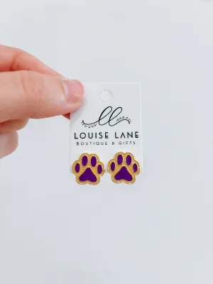 LSU Paw Earrings