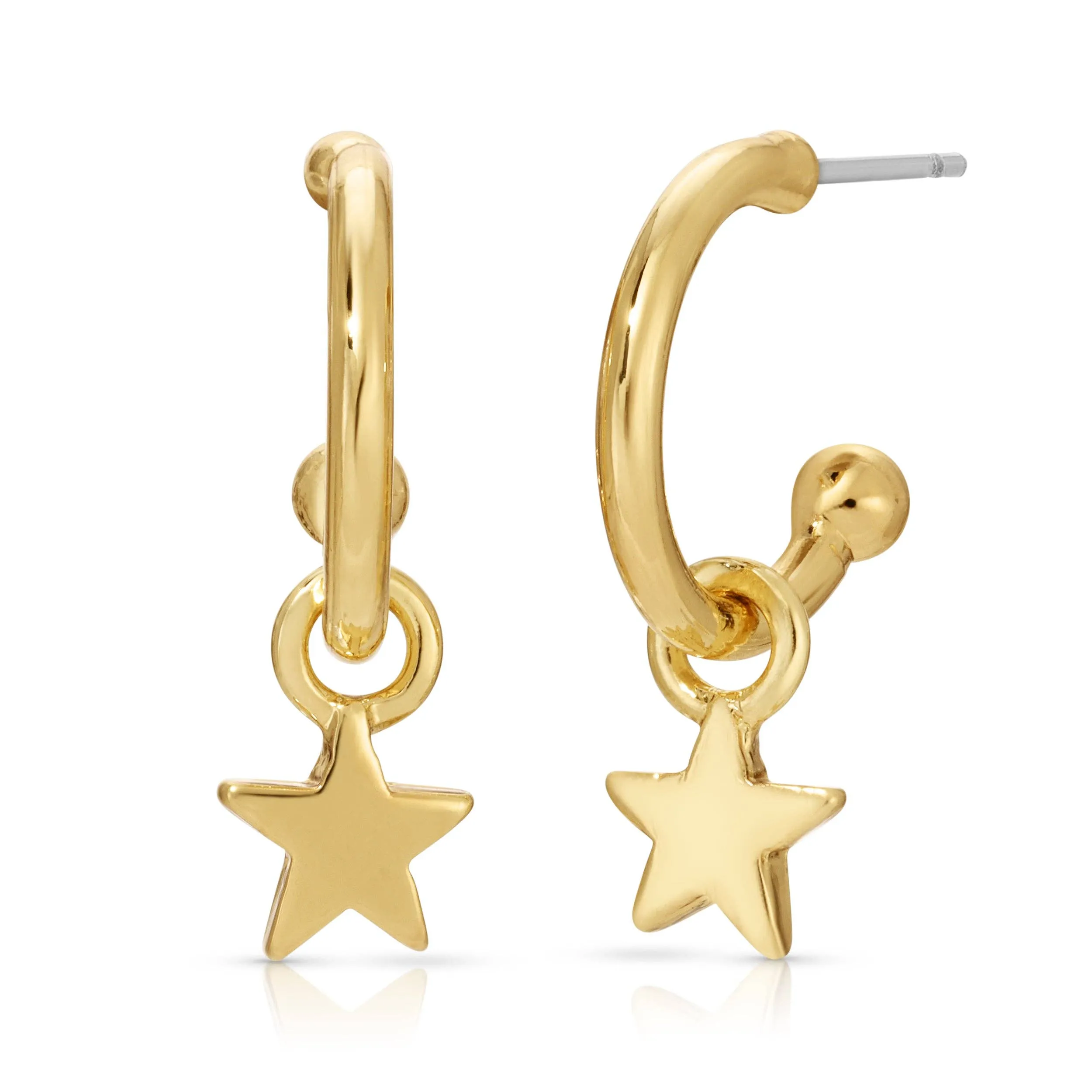 Lucky Feather Hoop Earrings - Star