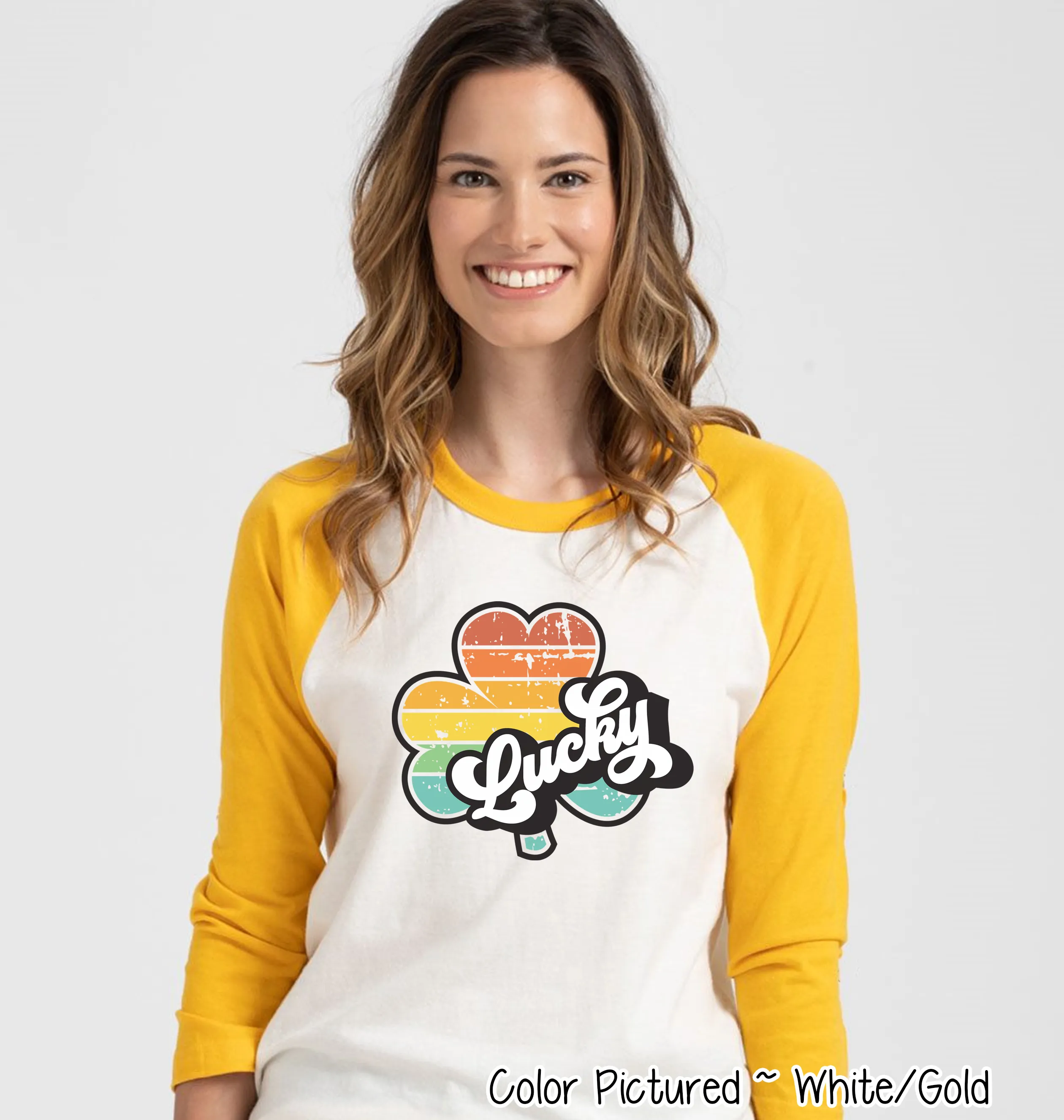 Lucky Retro Shamrock St Patricks Day Tee