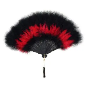 Marabou Fan - Red/Black