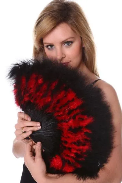 Marabou Fan - Red/Black