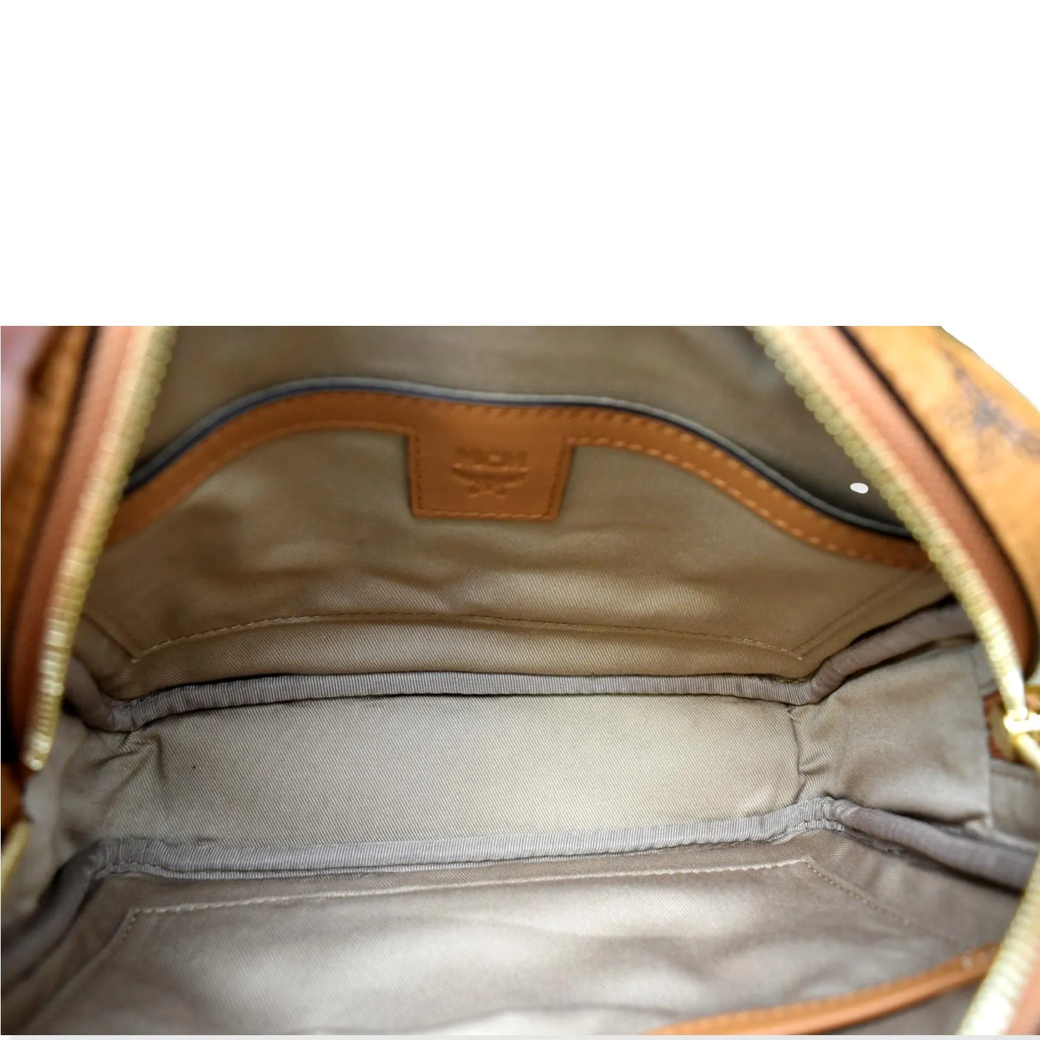 MCM Klassik Visetos Canvas Crossbody Bag Cognac - Hot Deals