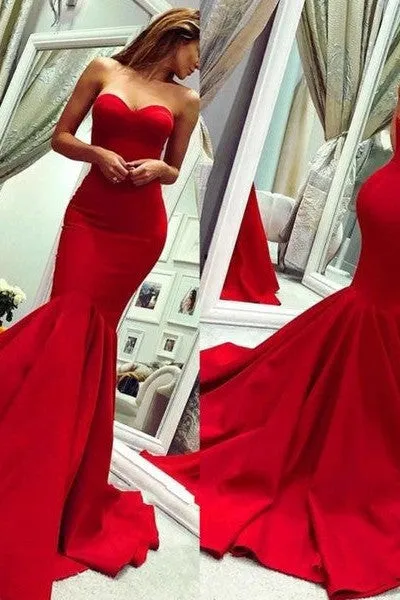 Mermaid Sweetheart Prom Dress Floor Length Long Evening Dress