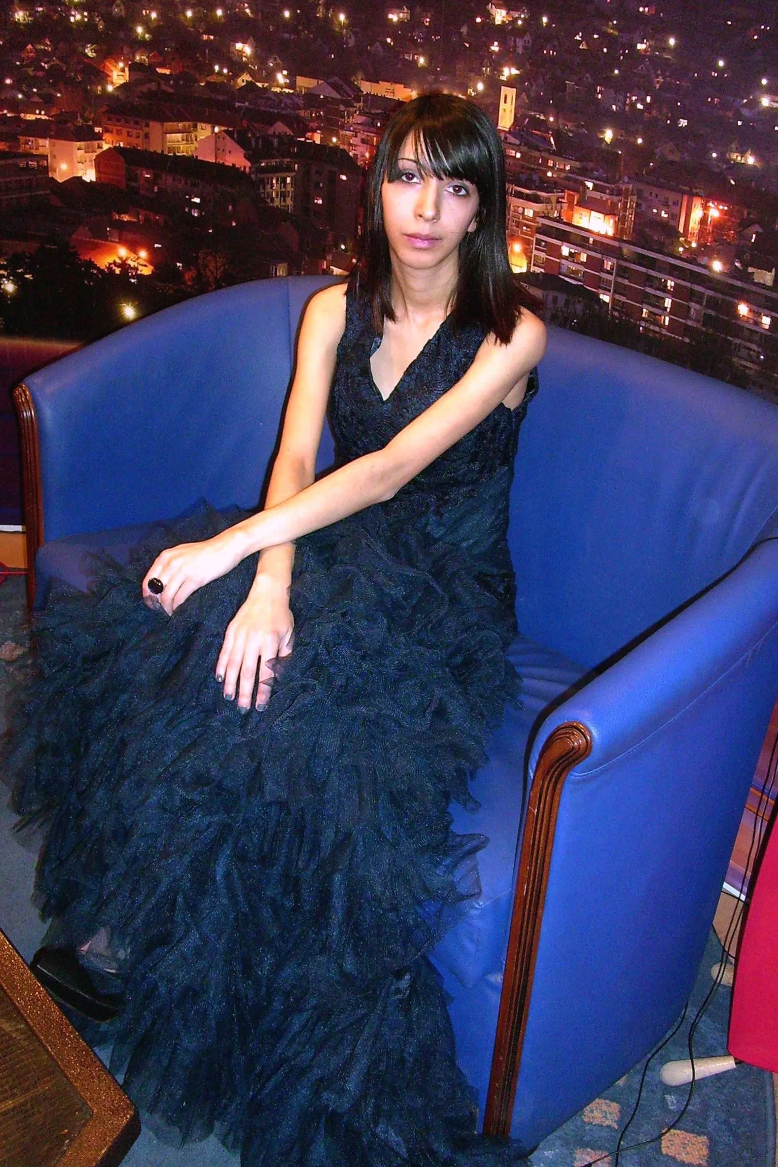 Mermaid V-neck Sleeveless Floor Length Tulle Lace Evening Dress