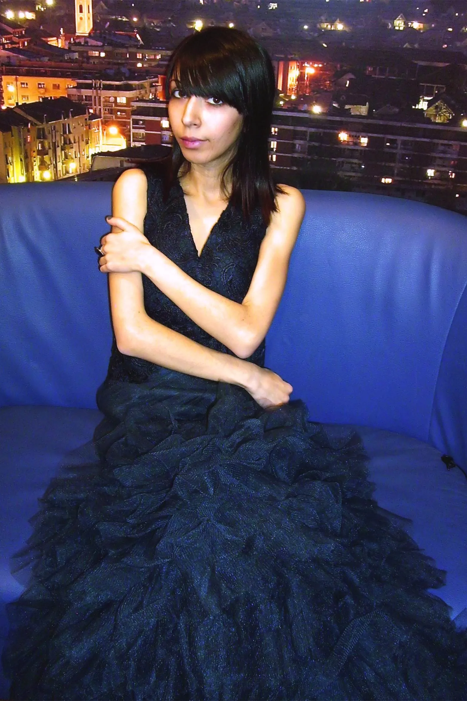 Mermaid V-neck Sleeveless Floor Length Tulle Lace Evening Dress