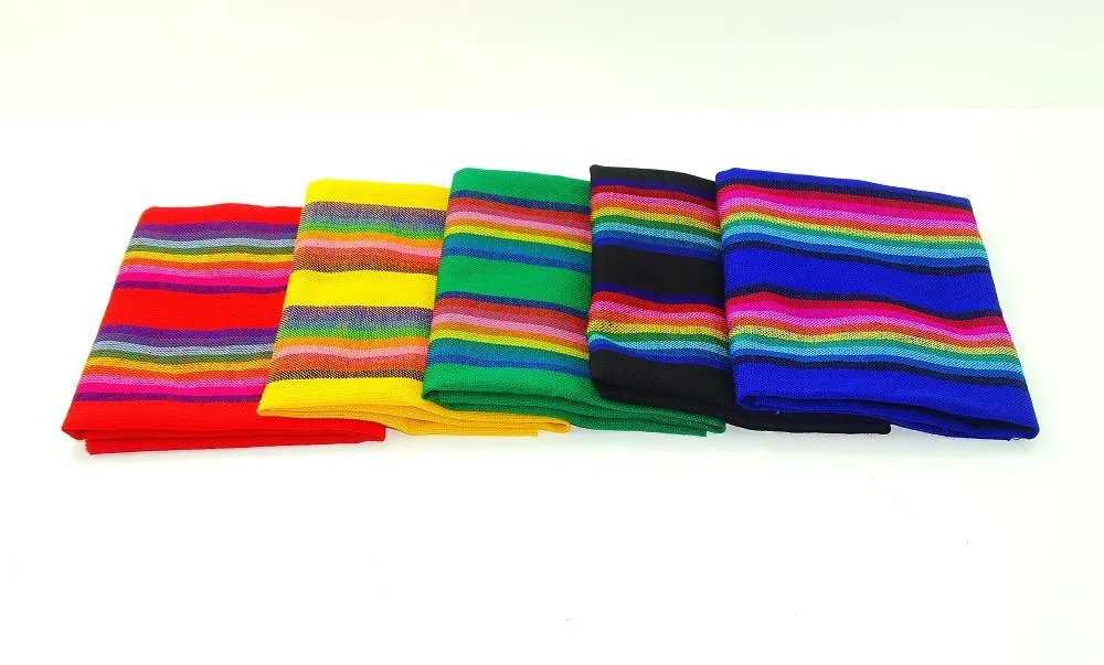 Mexican Fabric in Primary Rainbow Stripes (5 ½-Yard Bundle)