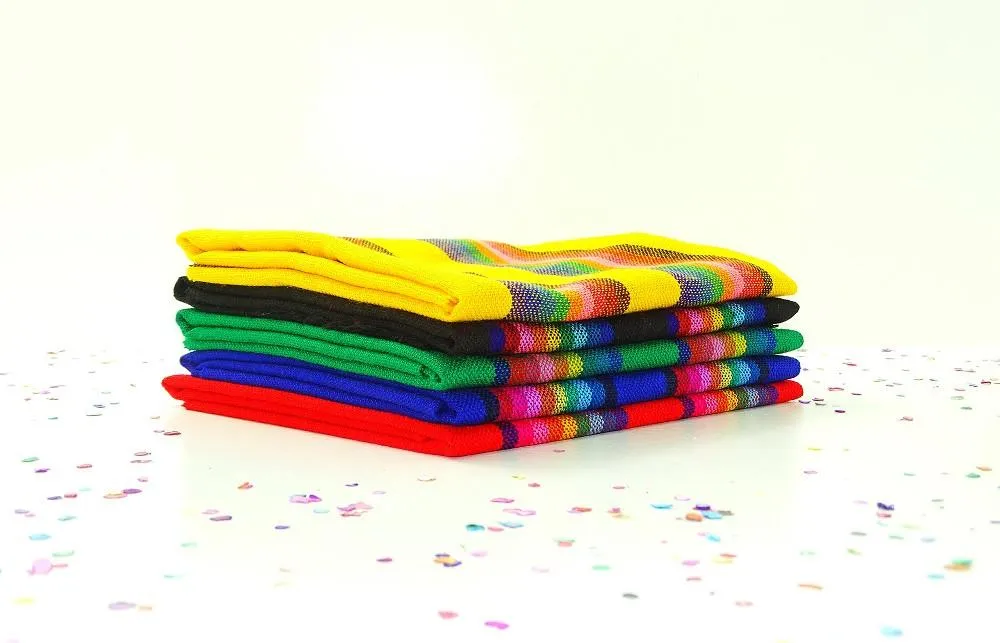 Mexican Fabric in Primary Rainbow Stripes (5 ½-Yard Bundle)