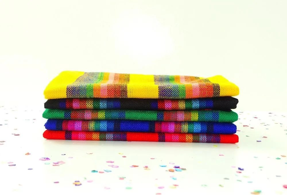 Mexican Fabric in Primary Rainbow Stripes (5 ½-Yard Bundle)