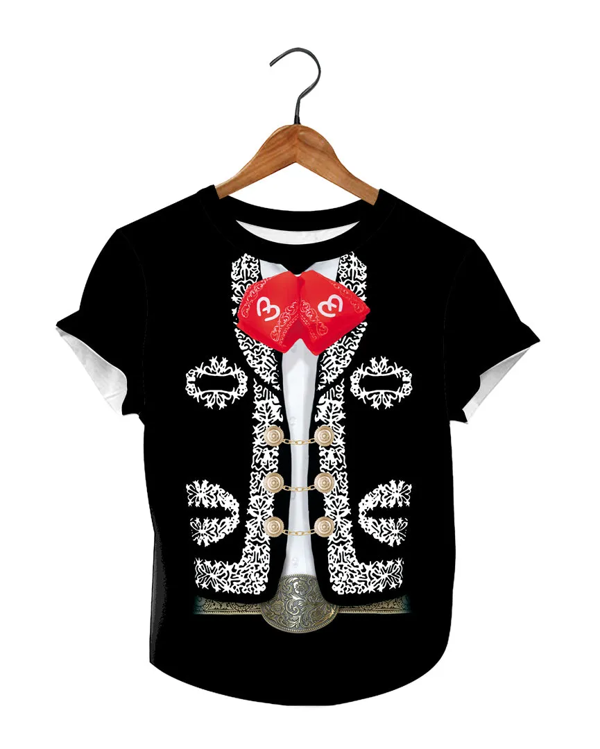 Mexican Women's T-Shirt Mariachi Costume Charro Suit