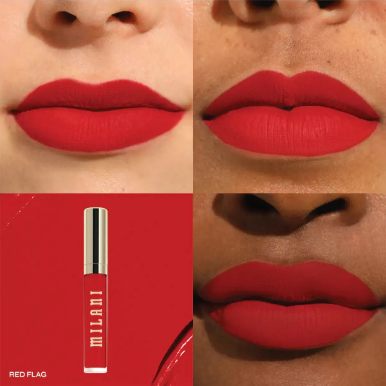 Milani Cosmetics Stay Put Liquid Longwear 210 red flag