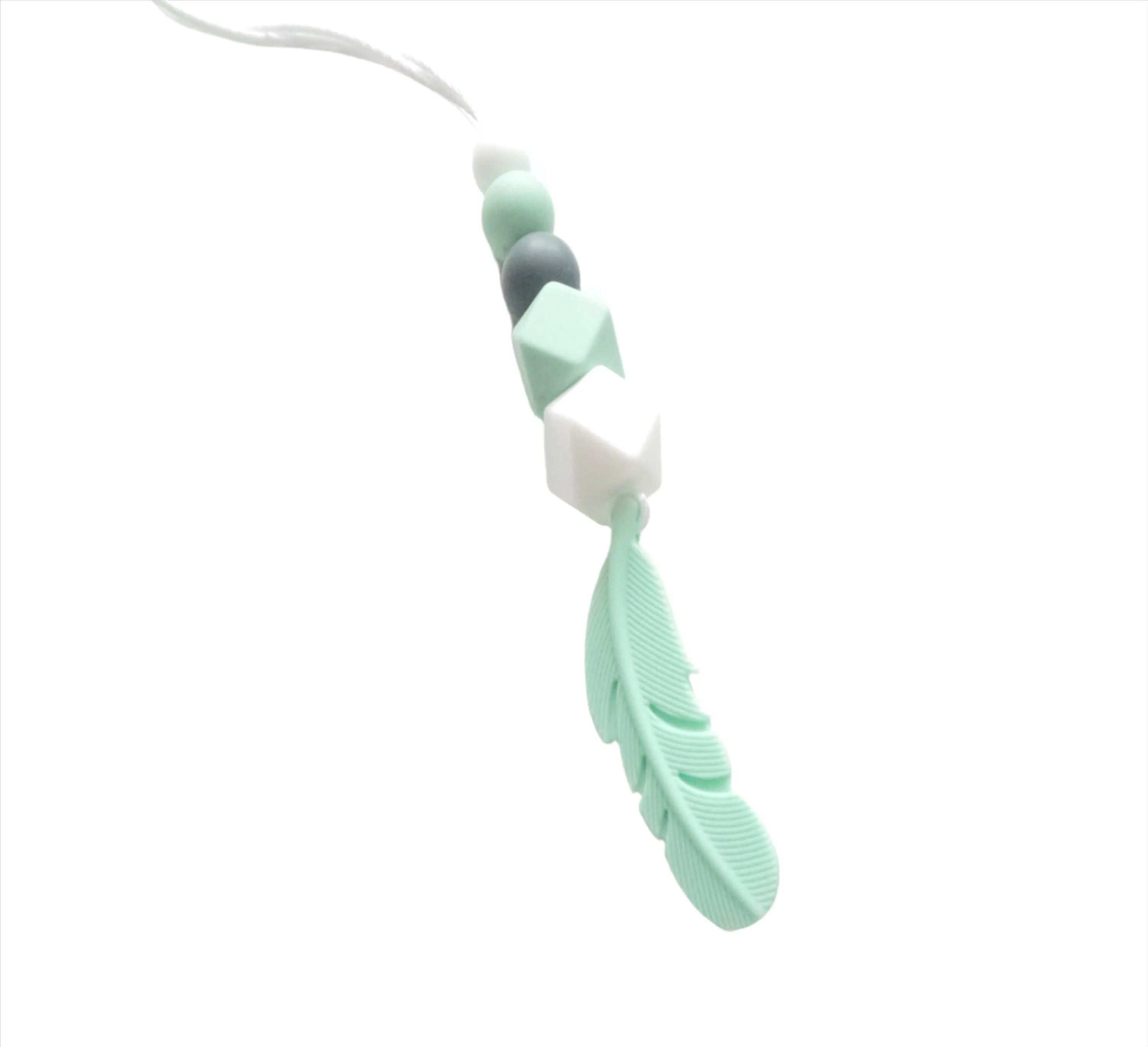 Mint Feather Boho Necklace