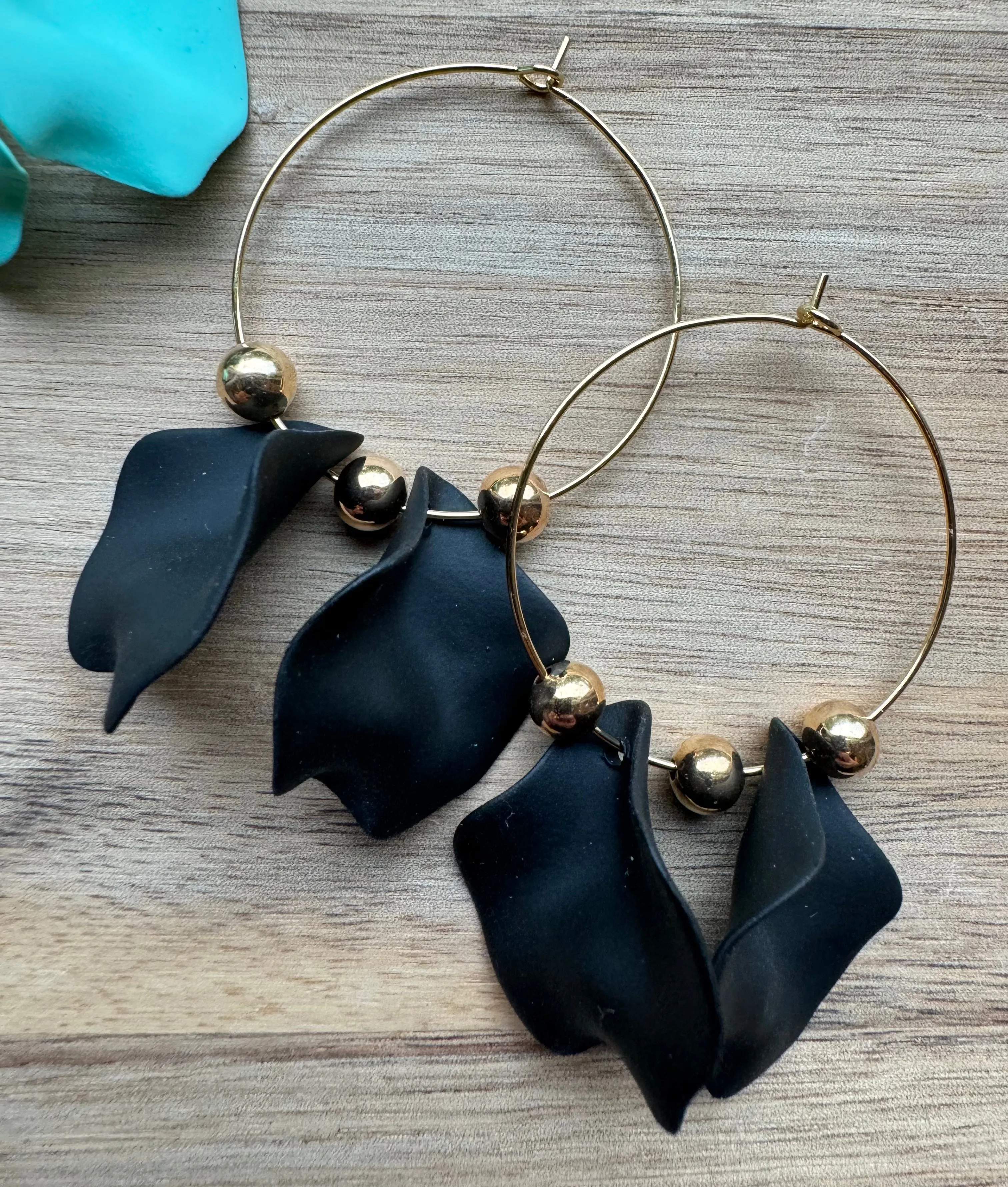 MULTIPLE COLORS: Pretty Petal Hoop Earrings