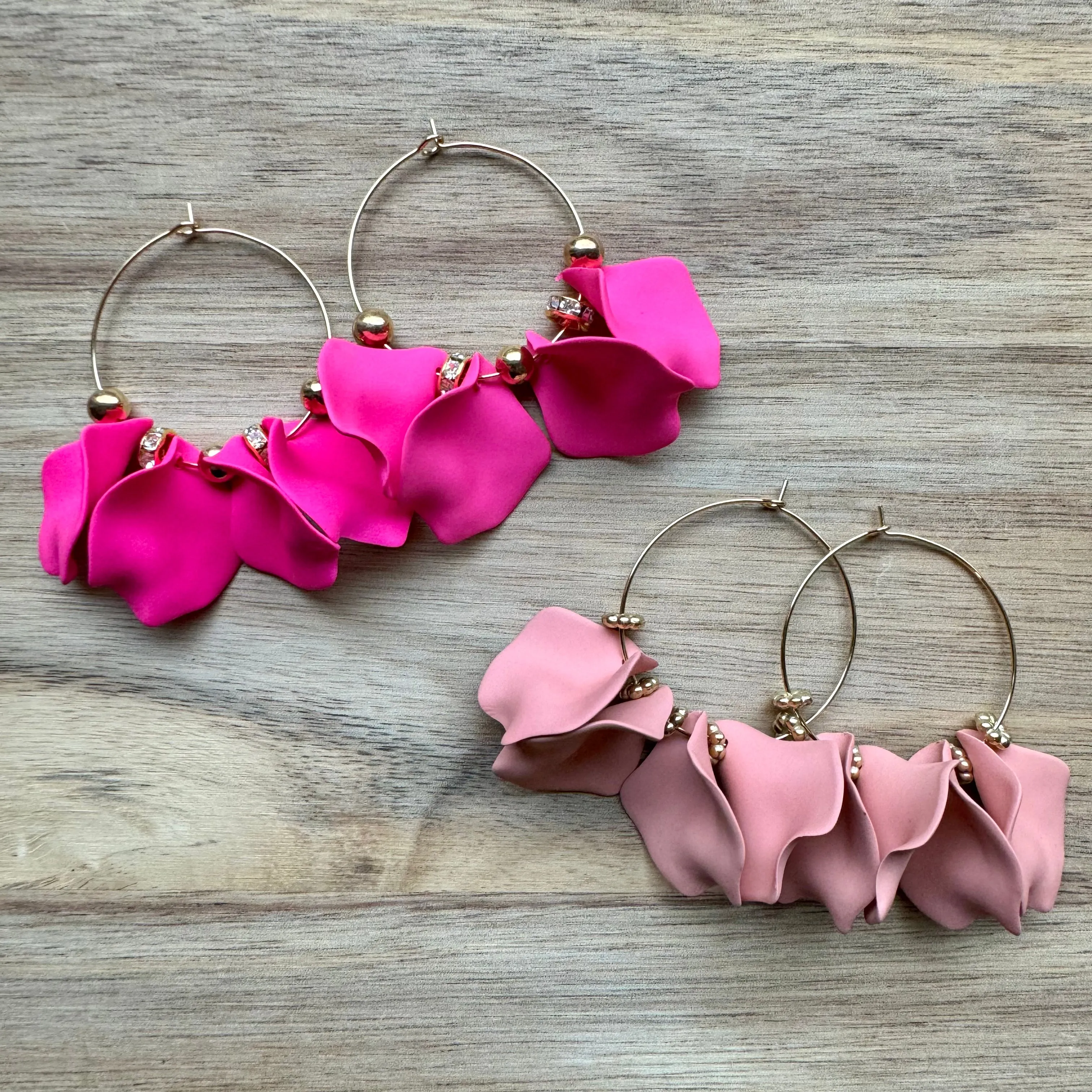 MULTIPLE COLORS: Pretty Petal Hoop Earrings