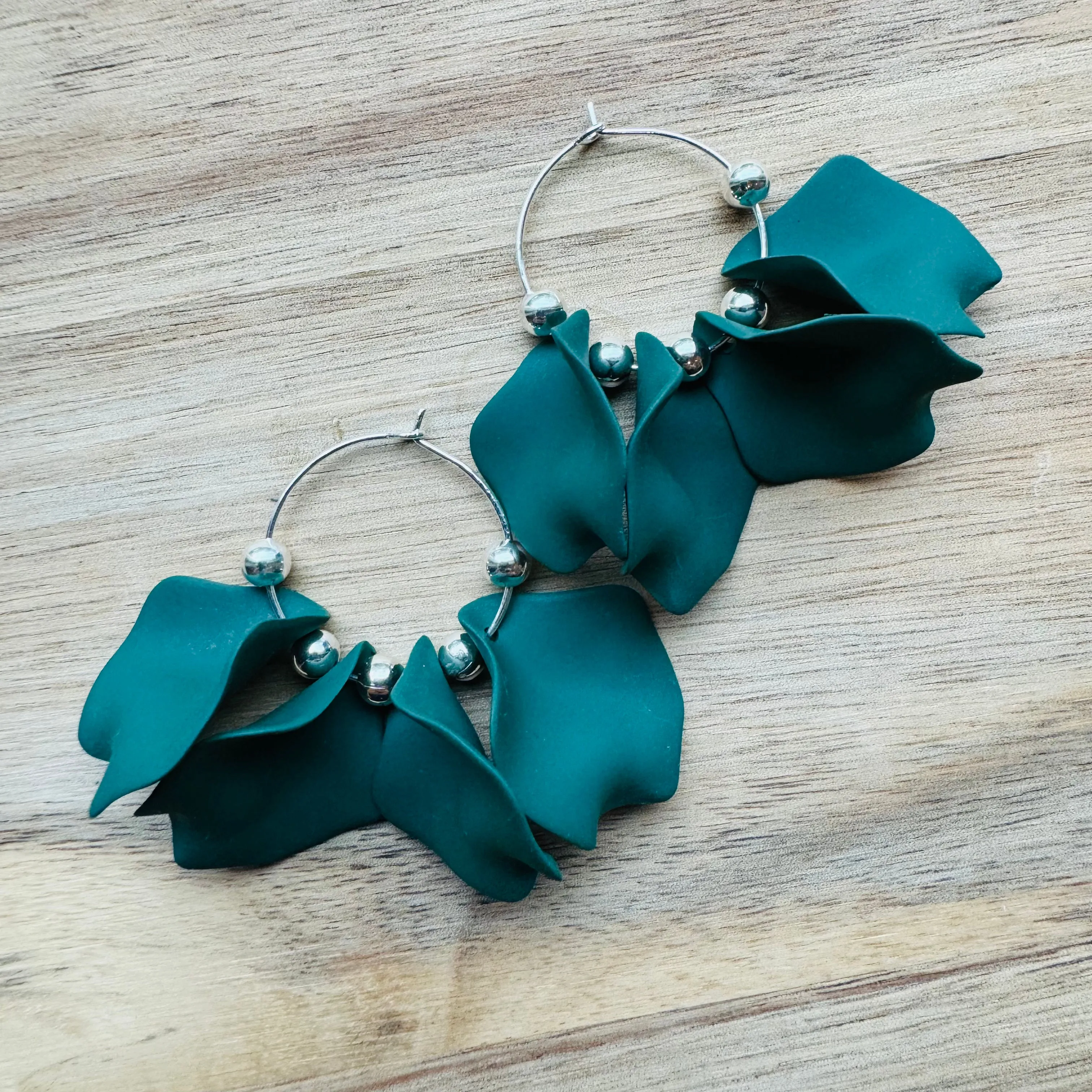 MULTIPLE COLORS: Pretty Petal Hoop Earrings