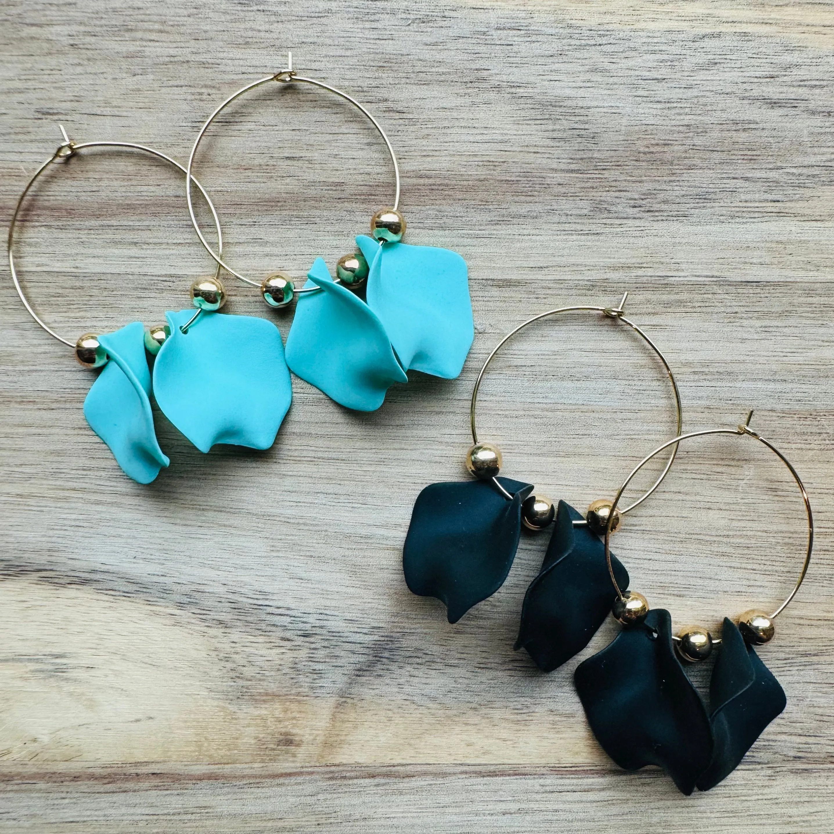 MULTIPLE COLORS: Pretty Petal Hoop Earrings