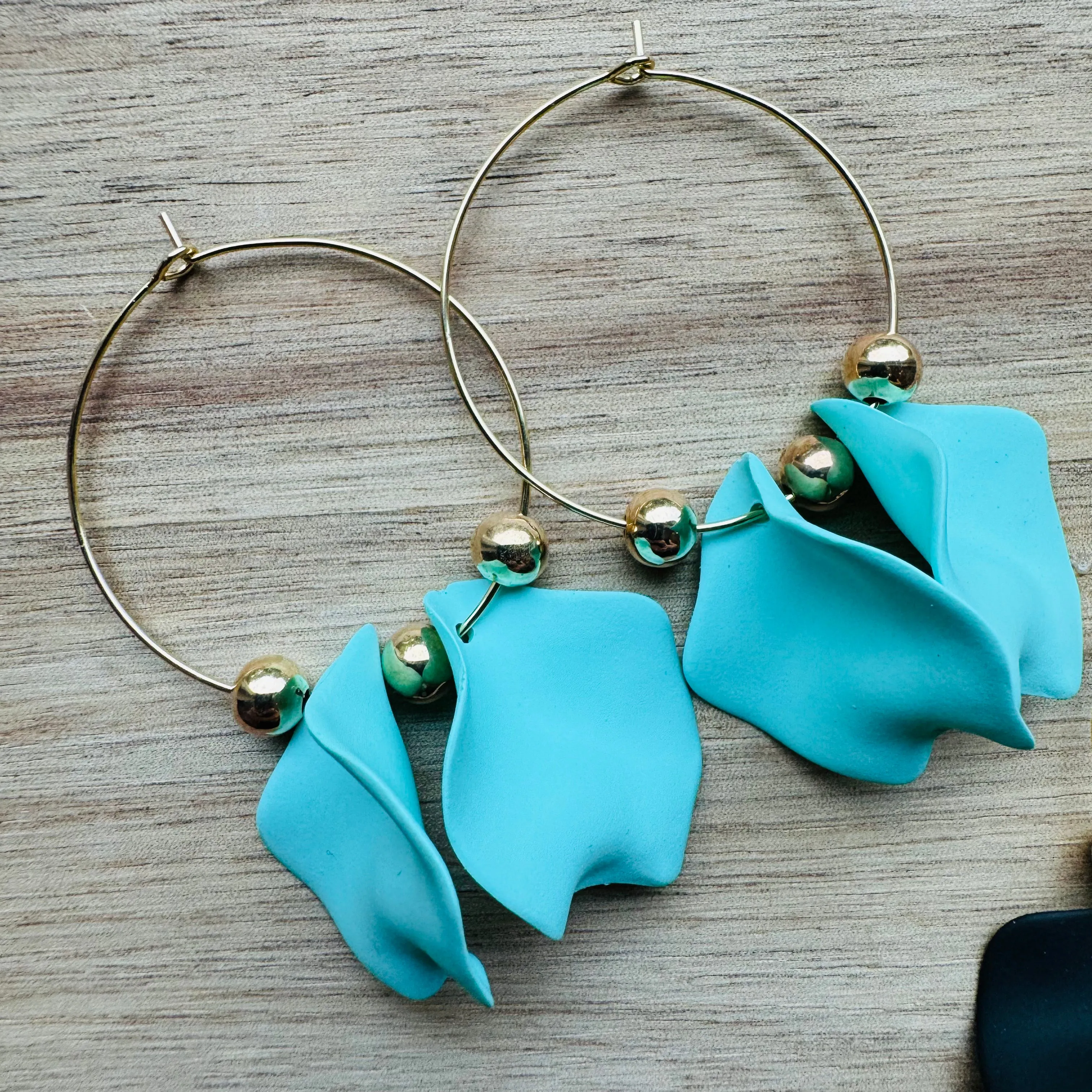 MULTIPLE COLORS: Pretty Petal Hoop Earrings