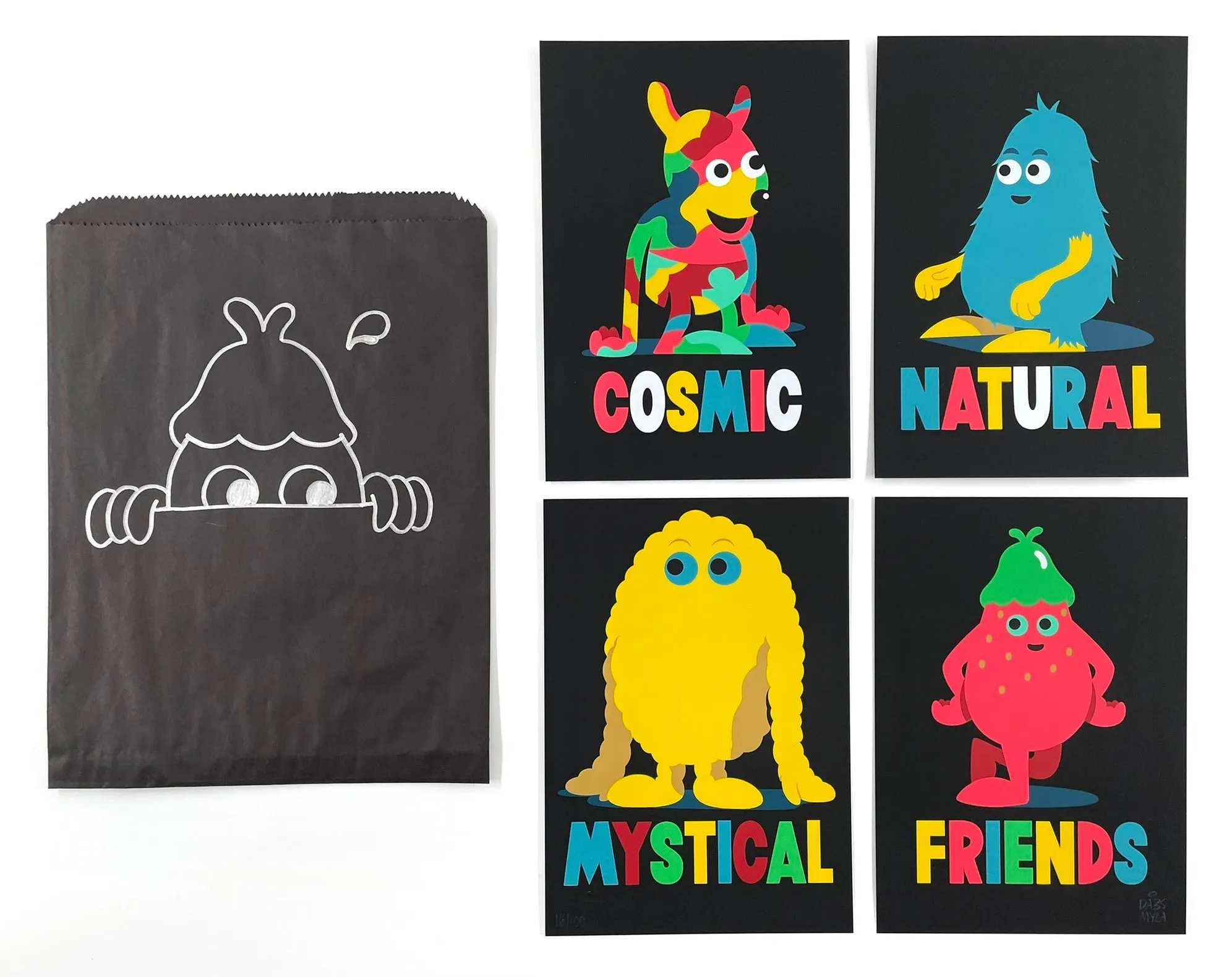 Mystical Natural Cosmic Friends (Set of 4 Prints)