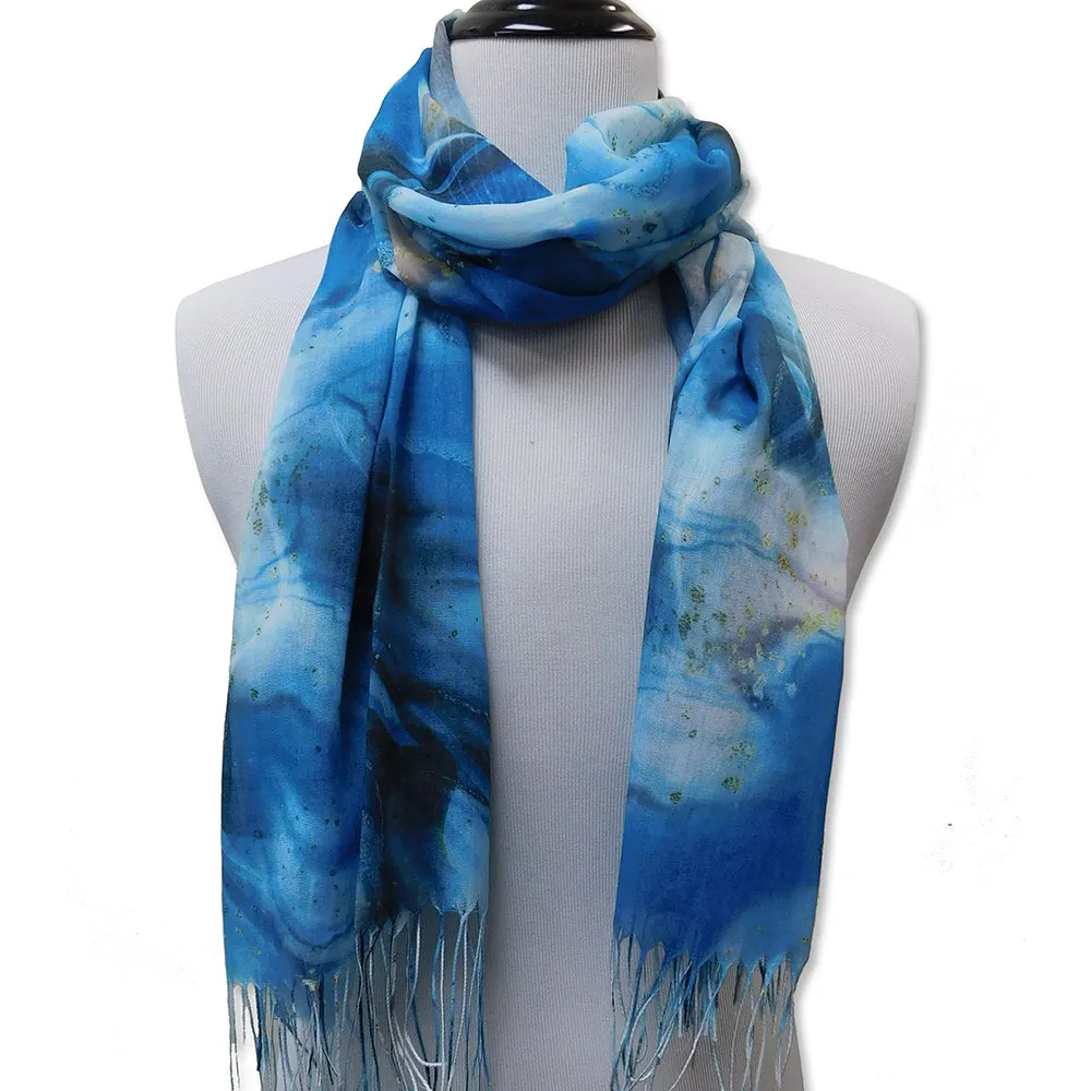 Natural Mineral Aqua Scarf