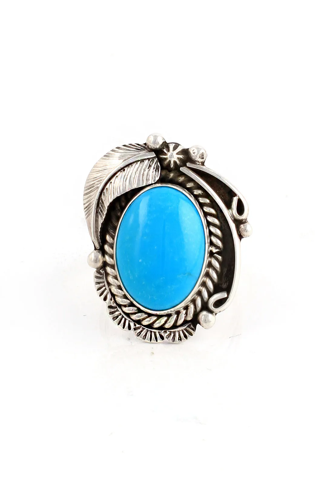 Navajo Traditional Turquoise Ring (Size 10)